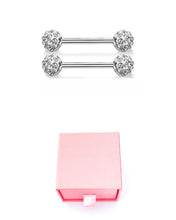 Load image into Gallery viewer, “Diamond Tongue/Nipple Bars - Pair” Jewellery Box Included
