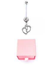 Load image into Gallery viewer, “Maternity Footprint Belly Bar” Jewellery Box Includes
