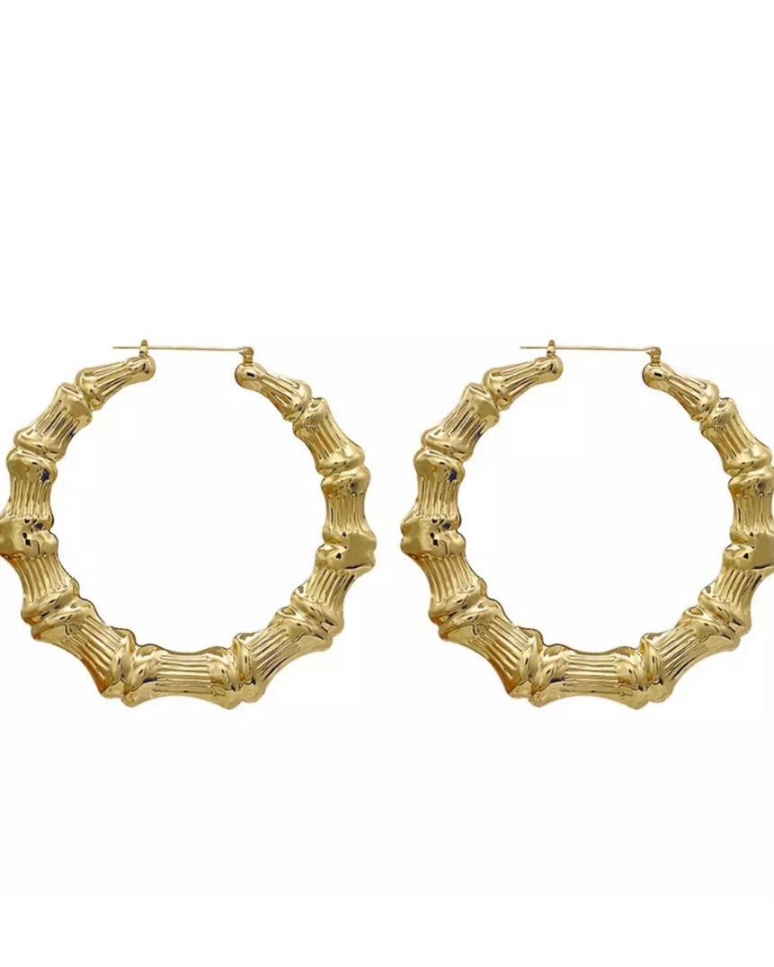 “Gold Bamboo Hoops”