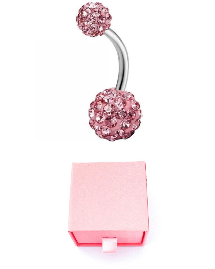 “Pink Diamond Belly Bar” Jewellery Box Included